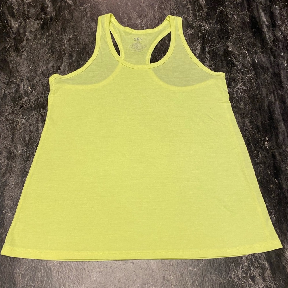 Athletic Works Neon Yellow Racerback Tank